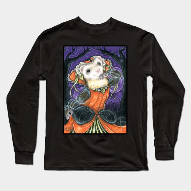 Ferret Halloween Princess - Ferret Long Sleeve T-Shirt by Nat Ewert Art